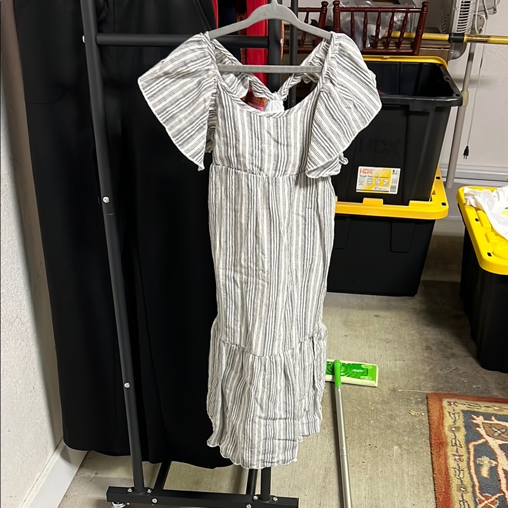 Vignette Black and White Striped Dress